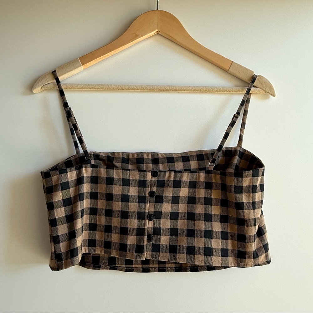 Reformation Cleo Two Piece Set in Brown Plaid - Picture 6 of 8